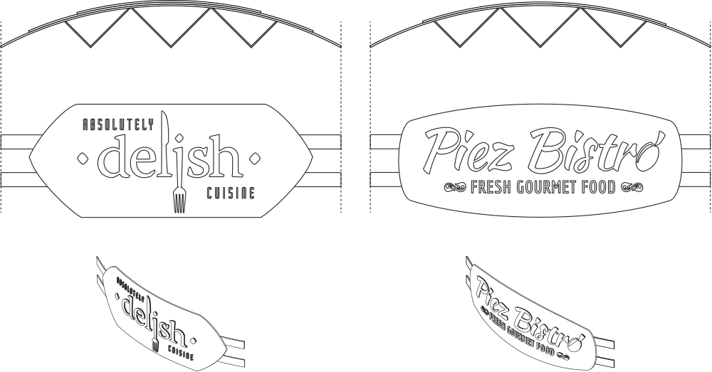 Technical drawings of signs created for businesses at the Portland Hills Centre, in Dartmouth, Nova Scotia